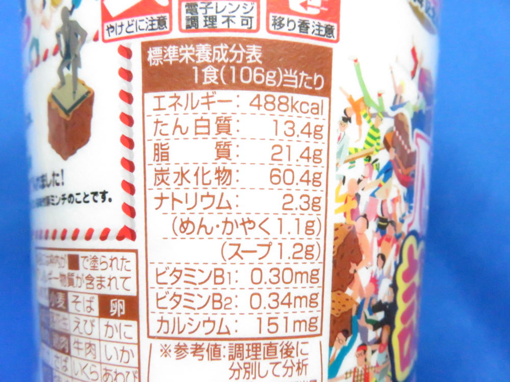 カップヌードルビッグ　謎肉祭 肉盛りペッパーしょうゆ　パッケージ3