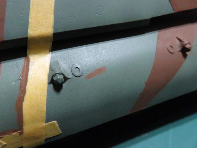 E-100 対空戦車　ストライプ迷彩　レッドブラウン筆塗り　いらんところに塗料が付く