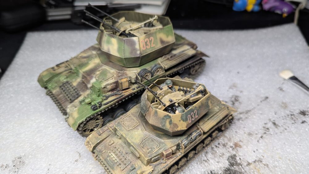 タミヤ　ヴィルベルヴィント　1/35スケールと1/48スケールを並べて撮影