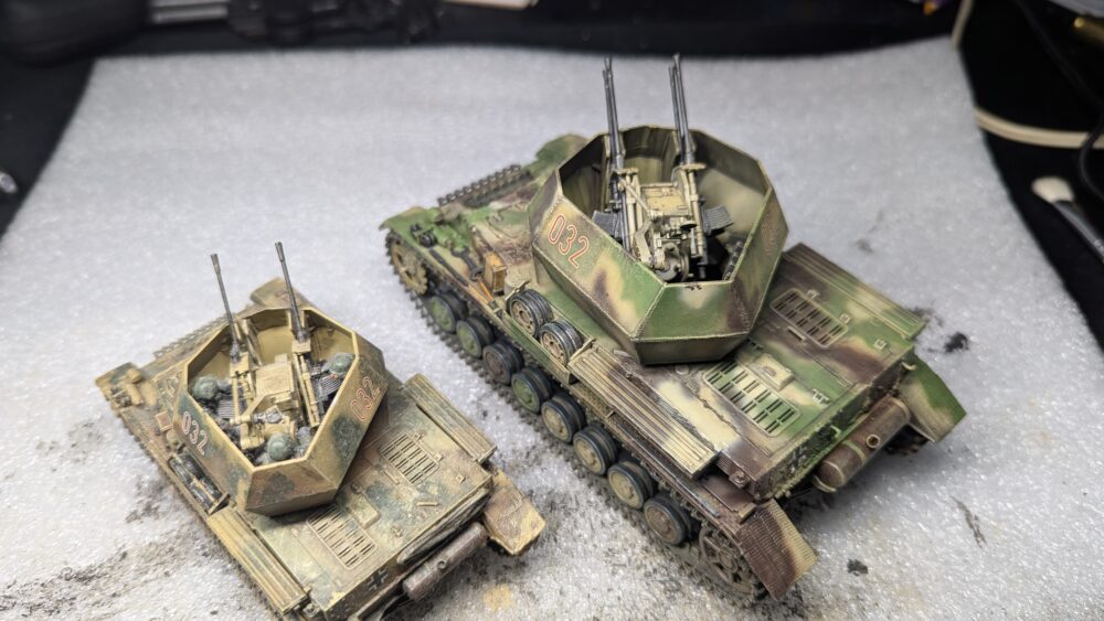 タミヤ　ヴィルベルヴィント　1/35スケールと1/48スケールを並べて撮影3